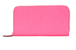 Gucci Zip Around Wallet, Rubber, Pink, 496334, B/DB, 2*